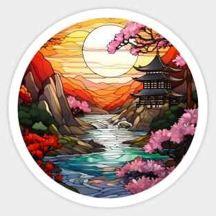 Cherry Blossom Temple Sticker